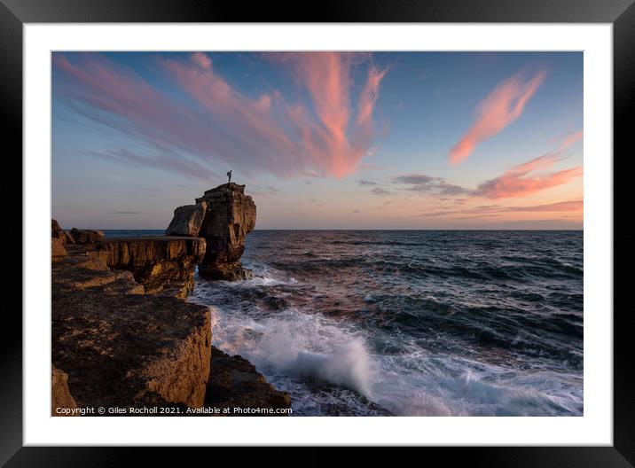 Sunset Pulpit Rock Dorset Framed Mounted Print by Giles Rocholl