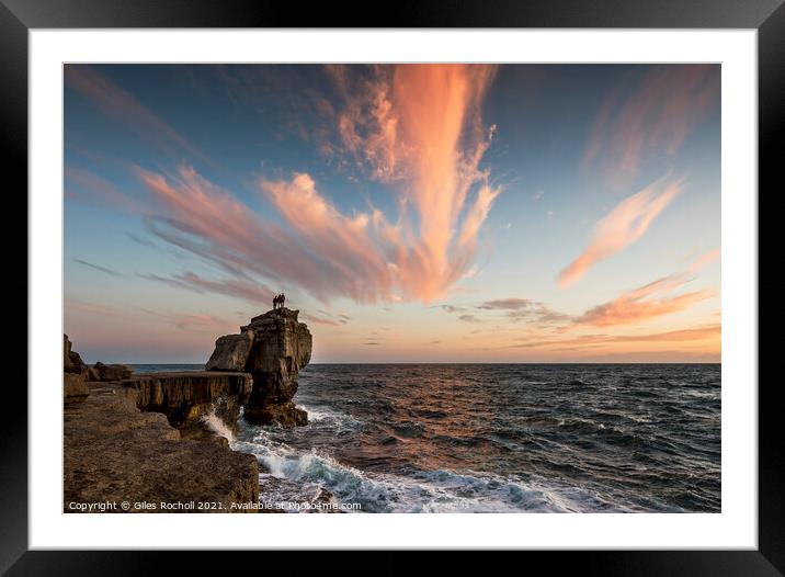 Sunset Pulpit Rock Dorset Framed Mounted Print by Giles Rocholl