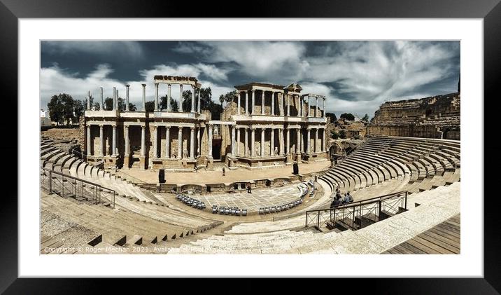 Ancient Splendour Merida Roman Theatre Framed Mounted Print by Roger Mechan