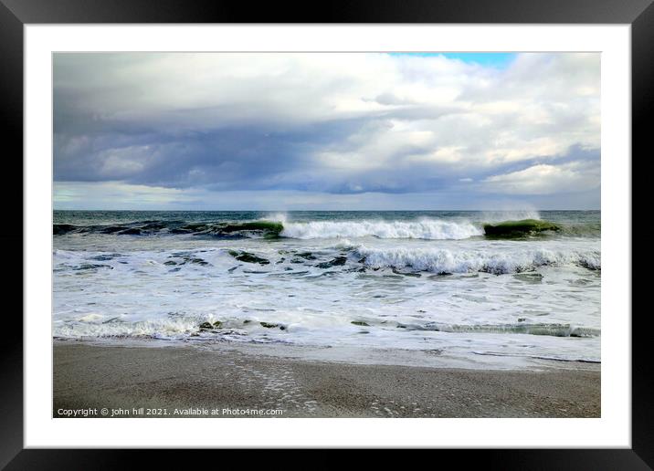 Stormy sea. Framed Mounted Print by john hill