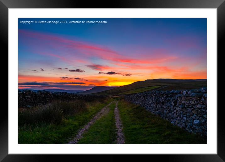 Sunset in Yorkshire Dales Framed Mounted Print by Beata Aldridge
