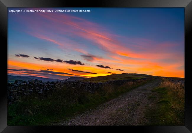 Sunset in Yorkshire Dales Framed Print by Beata Aldridge