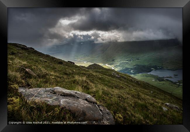Irish mountains weather Ireland Framed Print by Giles Rocholl