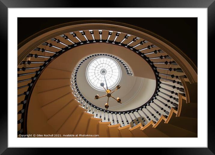 Spiral staircase eye shaped. Framed Mounted Print by Giles Rocholl