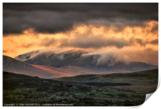 Welsh mountains Snowdonia Print by Giles Rocholl