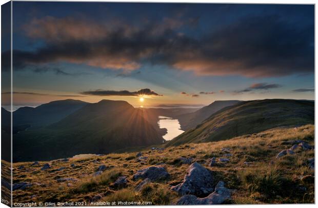 Irish mountains sunrise Canvas Print by Giles Rocholl