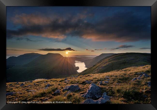 Irish mountains sunrise Framed Print by Giles Rocholl
