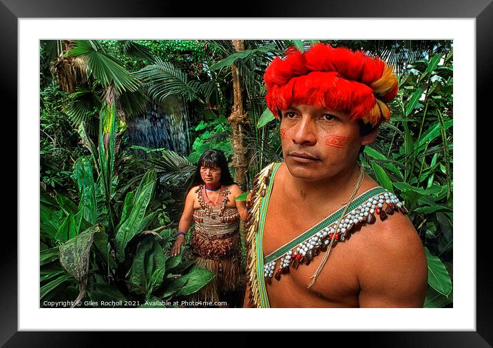 Amazon rain forest chief Framed Mounted Print by Giles Rocholl