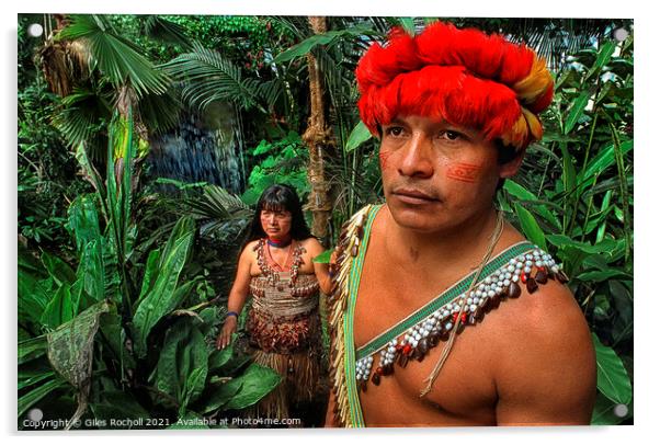 Amazon rain forest chief Acrylic by Giles Rocholl