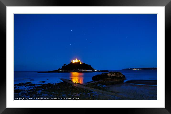 St Michael's Mount Cornwall Framed Mounted Print by Les Schofield