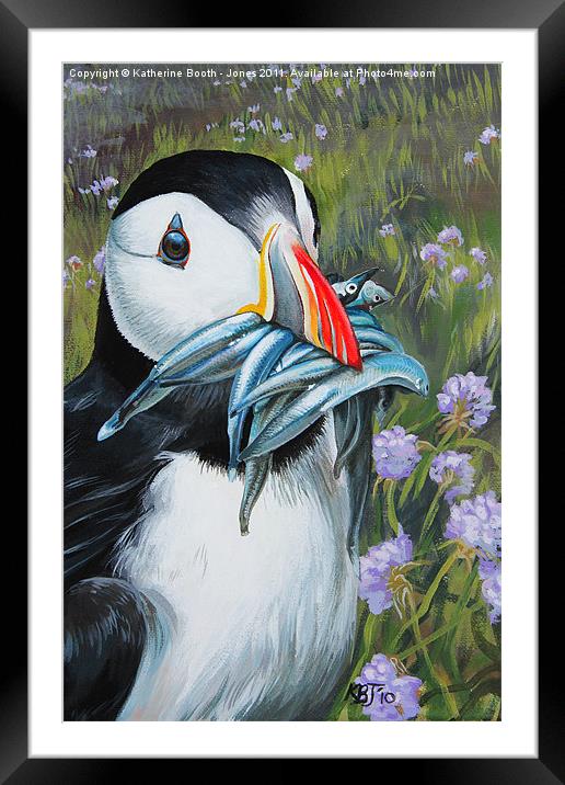 Puffin Framed Mounted Print by Katherine Booth - Jones