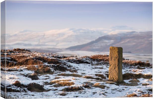 Snowy Yorkshire moors. Canvas Print by Giles Rocholl