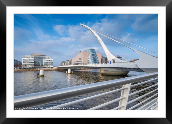 Samuel Beckett Bridge, Dublin, Ireland Framed Mounted Print by Giles Rocholl