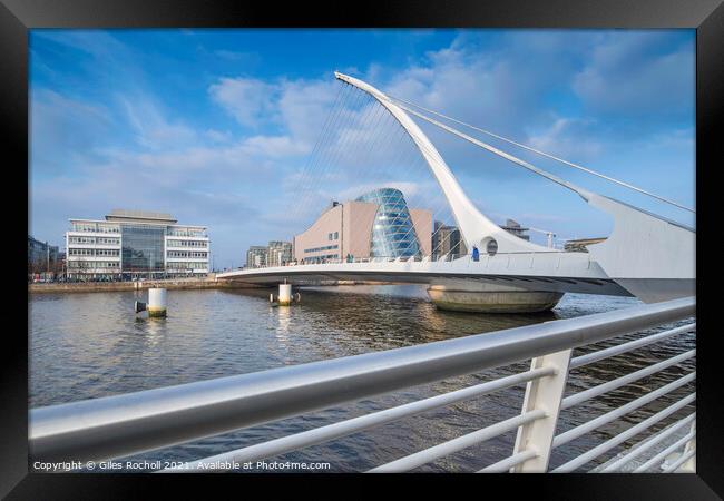 Samuel Beckett Bridge, Dublin, Ireland Framed Print by Giles Rocholl