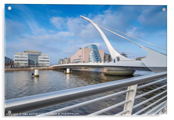 Samuel Beckett Bridge, Dublin, Ireland Acrylic by Giles Rocholl