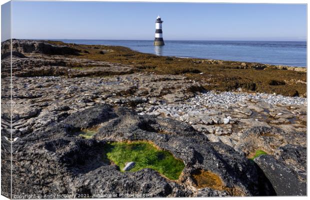 Penmon Lighthouse Canvas Print by Andy McGarry