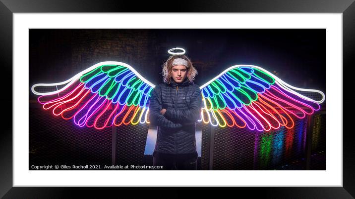 Angel illumination halo Framed Mounted Print by Giles Rocholl