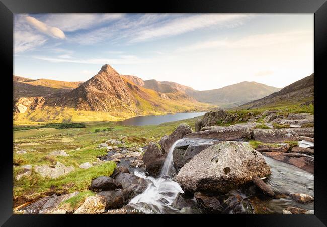 Tryfan in the Evening Sunlight Framed Print by Andy McGarry