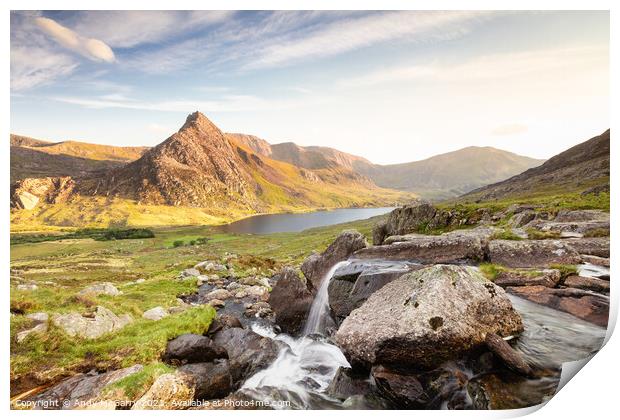 Tryfan in the Evening Sunlight Print by Andy McGarry