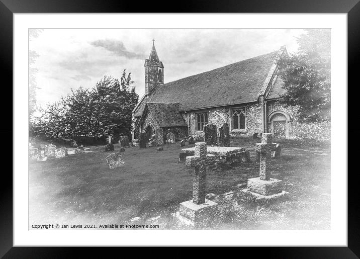 Ipsden Parish Church in Oxfordshire Framed Mounted Print by Ian Lewis