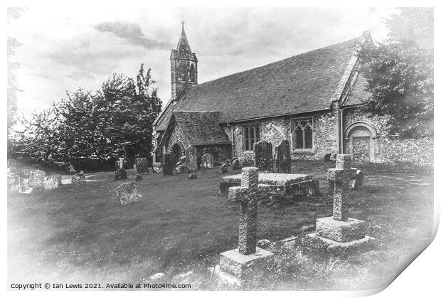 Ipsden Parish Church in Oxfordshire Print by Ian Lewis