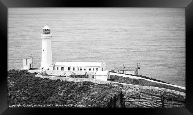South Stack Lighthouse Anglesey Framed Print by Andy McGarry