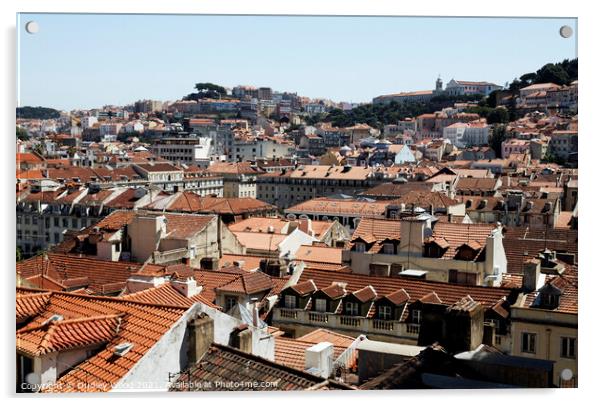 Aweinspiring Lisbon Rooftops Acrylic by Dudley Wood