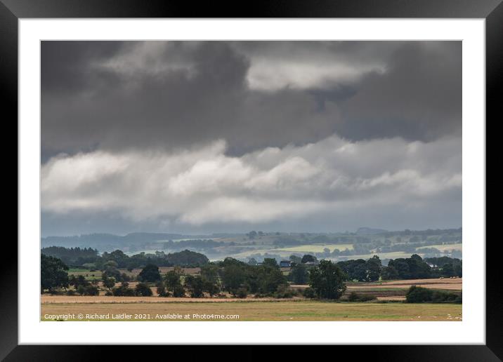 Towards Barningham, Lower Teesdale, from Thorpe under a Dramatic Sky Framed Mounted Print by Richard Laidler