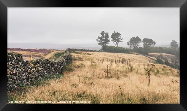 Mist on the Cleveland Way Framed Print by Gary Clarricoates