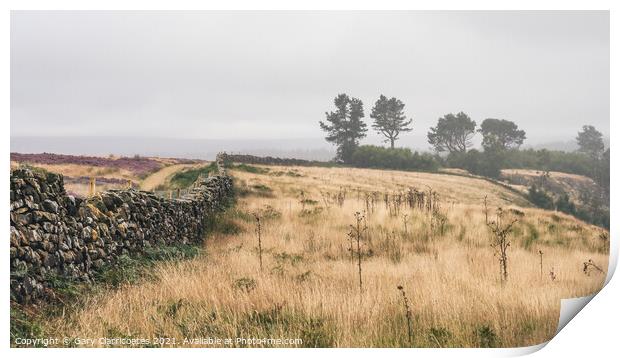 Mist on the Cleveland Way Print by Gary Clarricoates