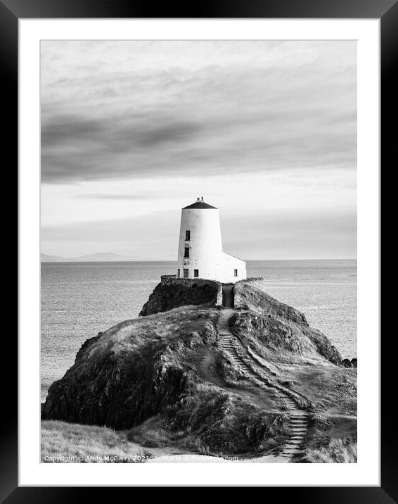 The Serenity of Llanddwyn Lighthouse Framed Mounted Print by Andy McGarry