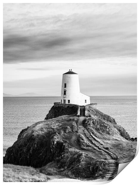 The Serenity of Llanddwyn Lighthouse Print by Andy McGarry