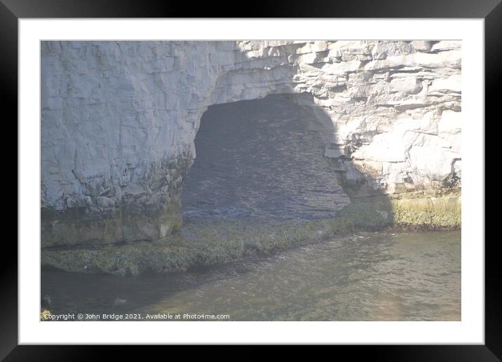 Old Harry Rock Arch Framed Mounted Print by John Bridge