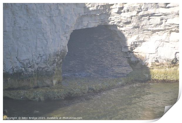 Old Harry Rock Arch Print by John Bridge