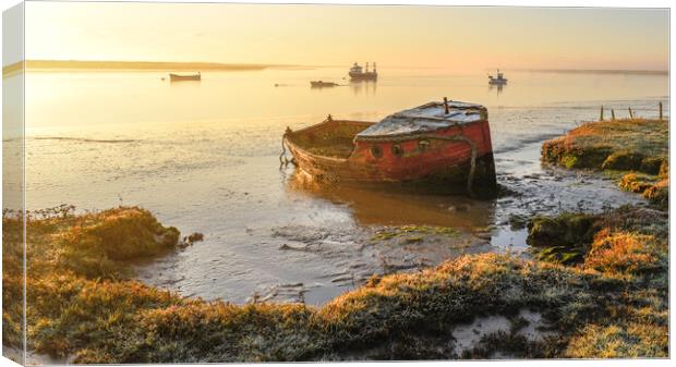 Old Boats at Orford harbour Canvas Print by Robbie Spencer