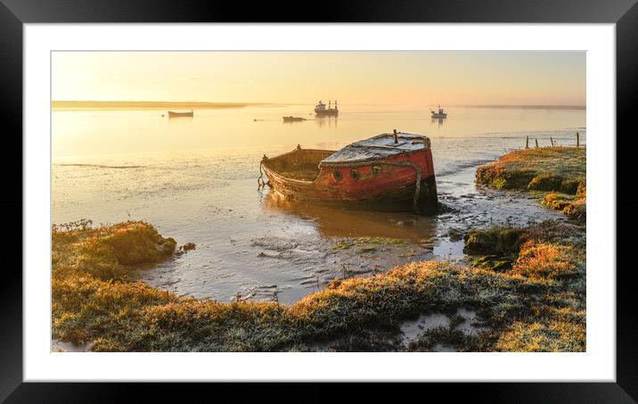 Old Boats at Orford harbour Framed Mounted Print by Robbie Spencer