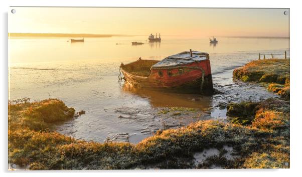 Old Boats at Orford harbour Acrylic by Robbie Spencer