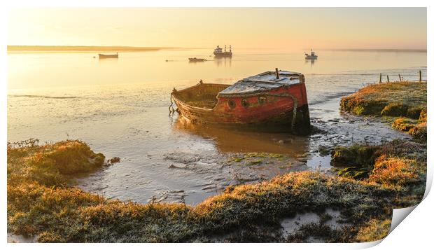 Old Boats at Orford harbour Print by Robbie Spencer