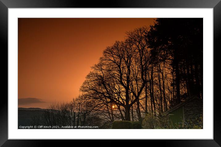 Sunset in front of a sunset Framed Mounted Print by Cliff Kinch