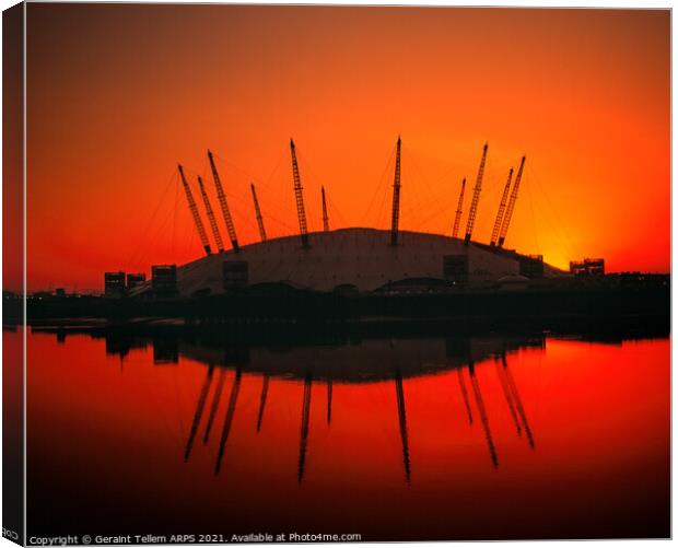 O2 Arena (Millennium Dome) at sunrise, Greenwich, London Canvas Print by Geraint Tellem ARPS