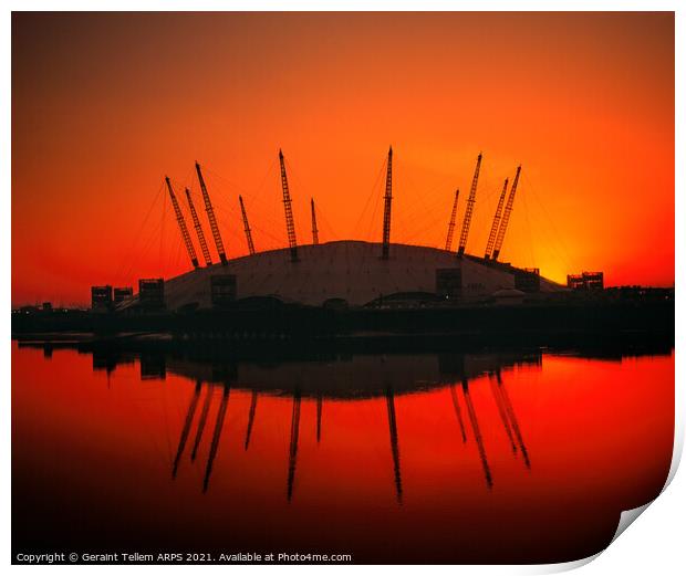 O2 Arena (Millennium Dome) at sunrise, Greenwich, London Print by Geraint Tellem ARPS