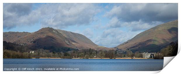 Grasmere panorama Print by Cliff Kinch