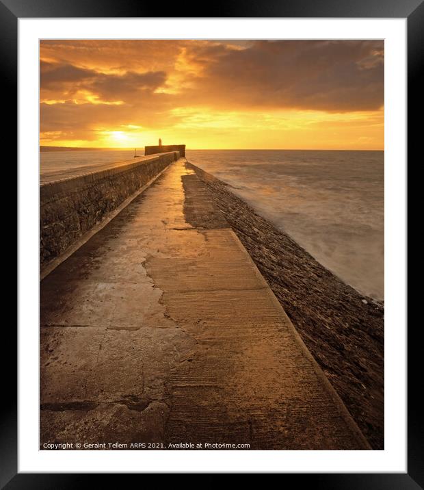 Porthcawl Pier at sunrise, South Wales, UK Framed Mounted Print by Geraint Tellem ARPS