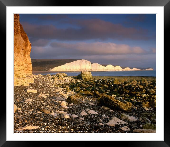Seven Sisters from Cuckmere Haven, East Sussex, England, UK Framed Mounted Print by Geraint Tellem ARPS