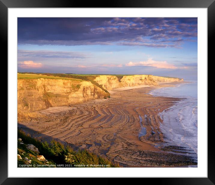 Looking towards Nash Point, Glamorgan Heritage coast, South Wales Framed Mounted Print by Geraint Tellem ARPS
