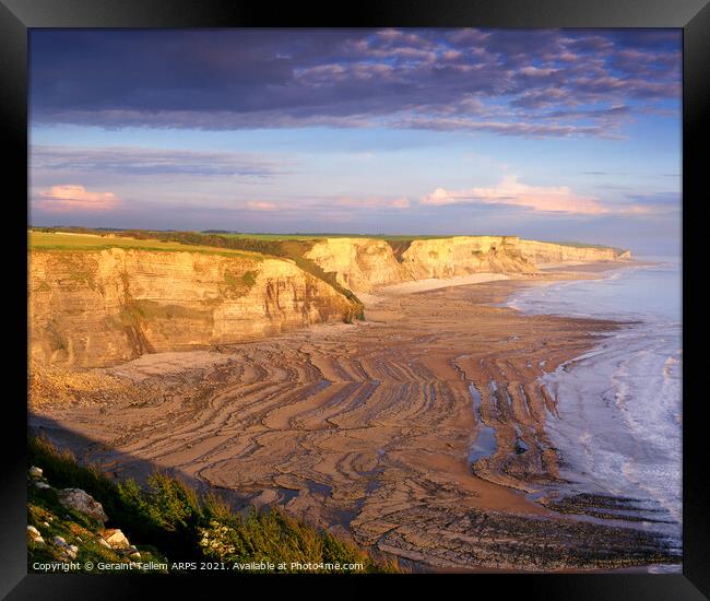Looking towards Nash Point, Glamorgan Heritage coast, South Wales Framed Print by Geraint Tellem ARPS