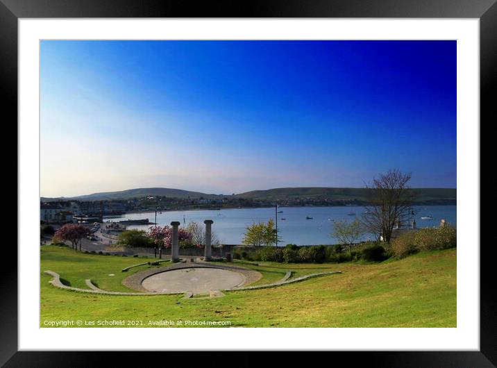 Swanage Bay  Dorset Framed Mounted Print by Les Schofield