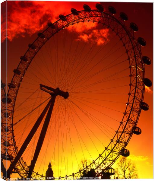 London Eye, central London, UK Canvas Print by Geraint Tellem ARPS
