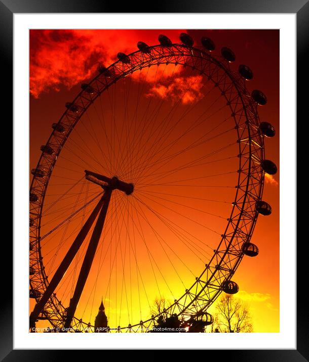 London Eye, central London, UK Framed Mounted Print by Geraint Tellem ARPS