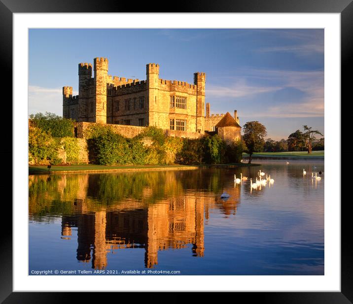 Early morning, Leeds Castle, Kent, UK Framed Mounted Print by Geraint Tellem ARPS